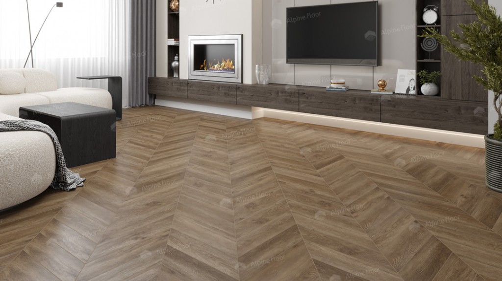 Кварцвиниловая плитка Alpine Floor Макадамия Шеврон Chevron ECO 20-5