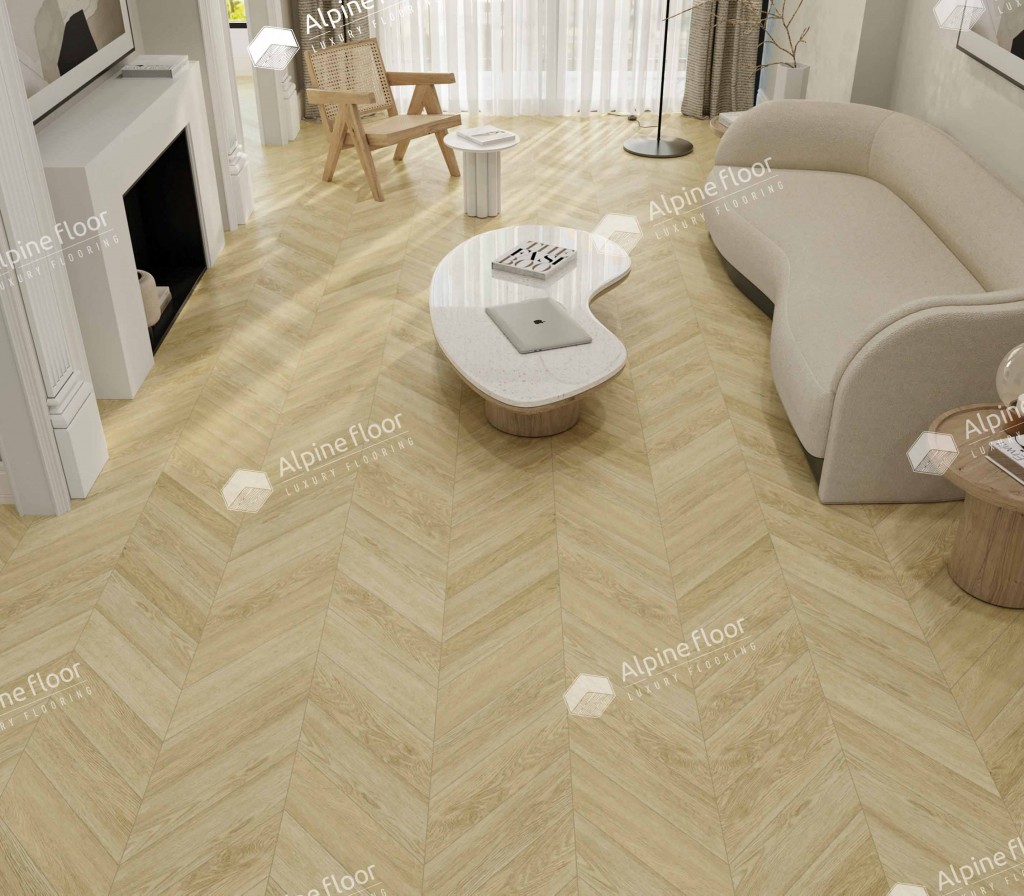 Кварцвиниловая плитка Alpine Floor Дуб Ваниль Селект Шеврон Chevron ECO 20-2