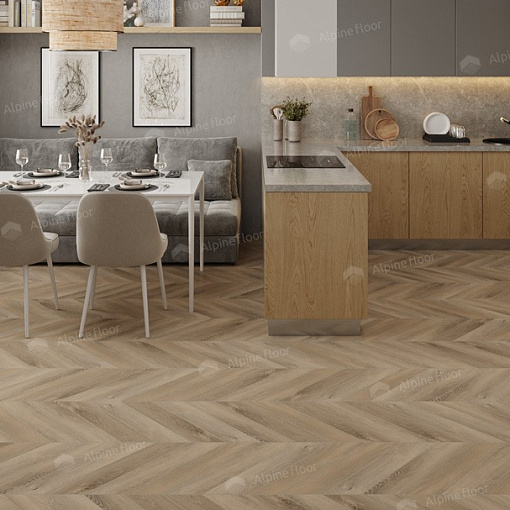 Кварцвиниловая плитка Alpine Floor Дуб Синистра Левый Шеврон Chevron ECO 20-6 - 1