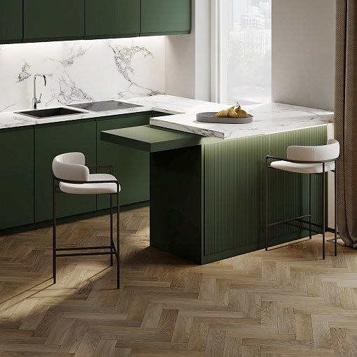 Кварцевый SPC ламинат Fargo Herringbone Дуб Монако 44-63W948 - 1