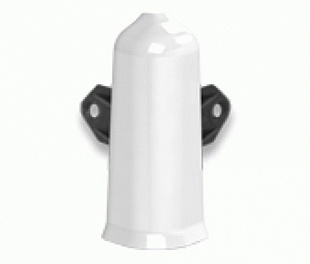 Белый Наружный угол (компл.) для плинтуса 80 мм "Идеал Система"