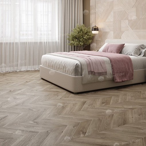 Кварцвиниловая плитка Alpine Floor Натуральный первозданный дуб отбеленный Шеврон Chevron ECO 20-3 - 1