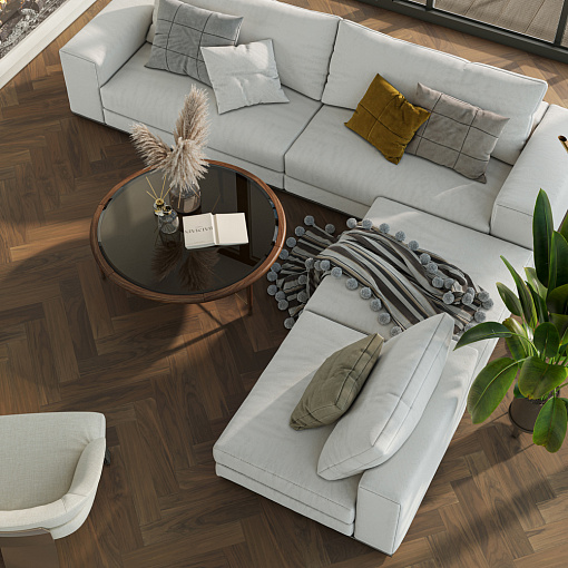 Кварцевый паркет Quartz Parquet Английская Ёлка Орех Американский 33-400-29 - 2